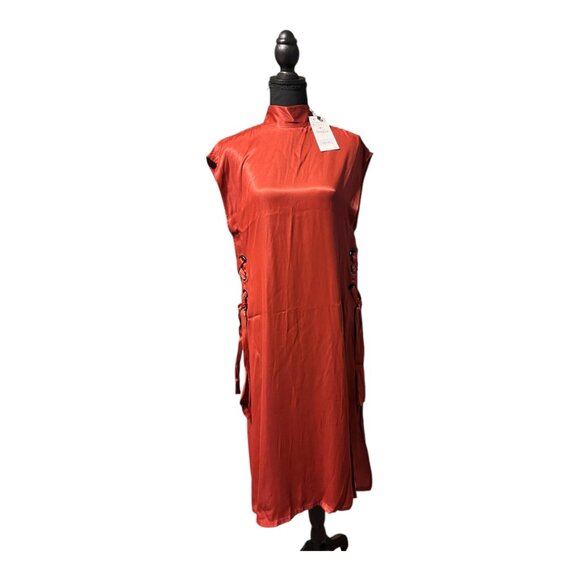 Zara Terracotta Mock Neck Open Side Tunic Top (NWT) - Picture 1 of 6